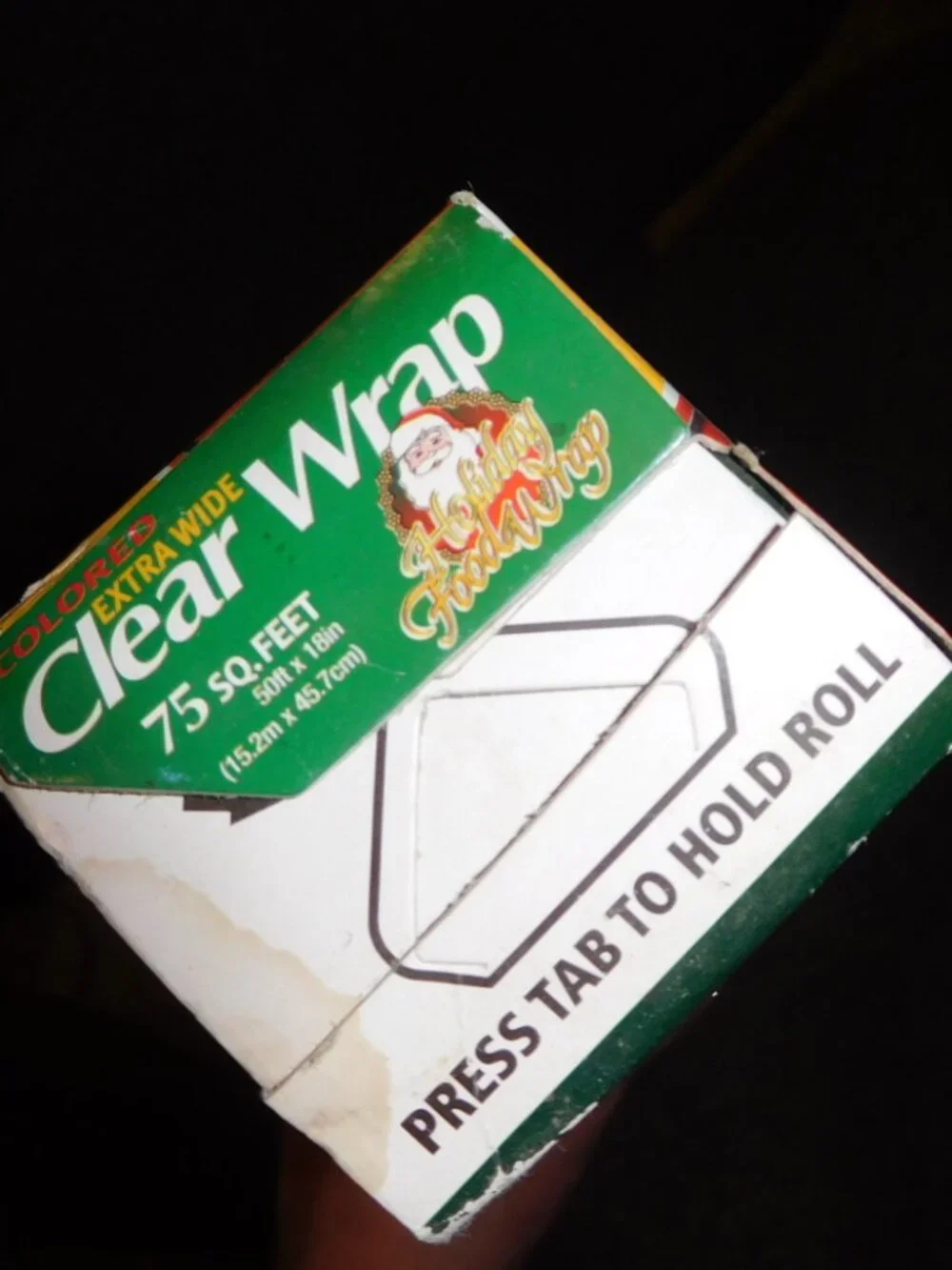 New Vintage green Christmas holiday plastic wrap 75 sq ft 18